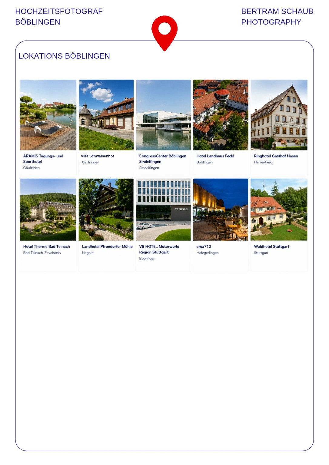 Hochzeitslocations Böblingen und Umgebung